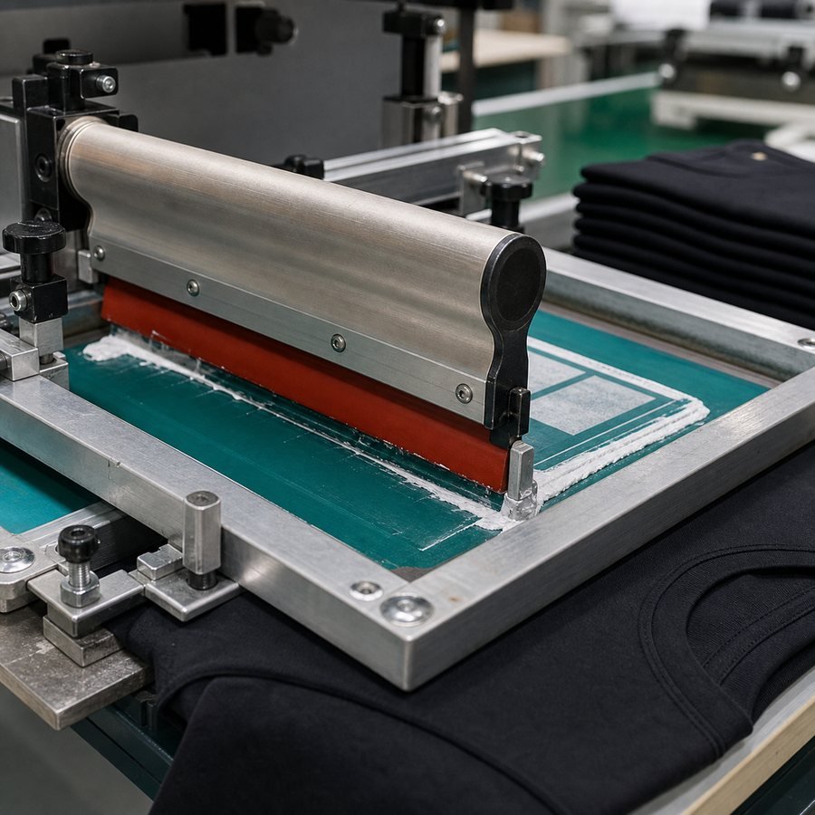 Silkscreen printing process on t-shirt