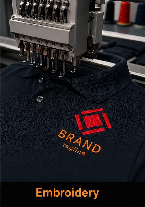 Embroidery logo on polo shirt