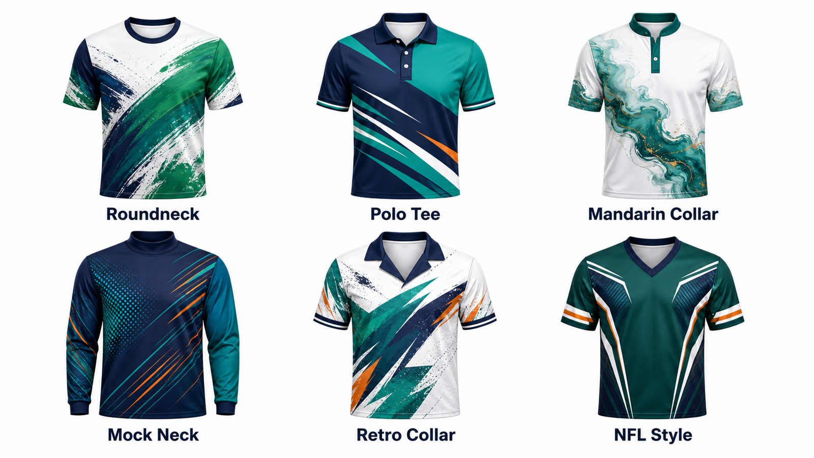 Sublimation T-shirt collar options chart