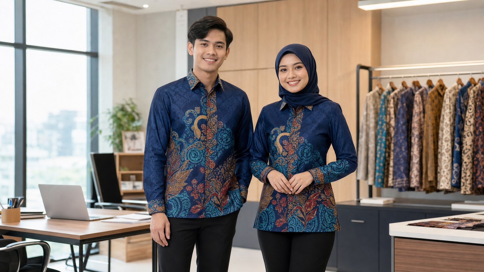 Long Sleeve Collared Shirt batik inspired sublimation uniform