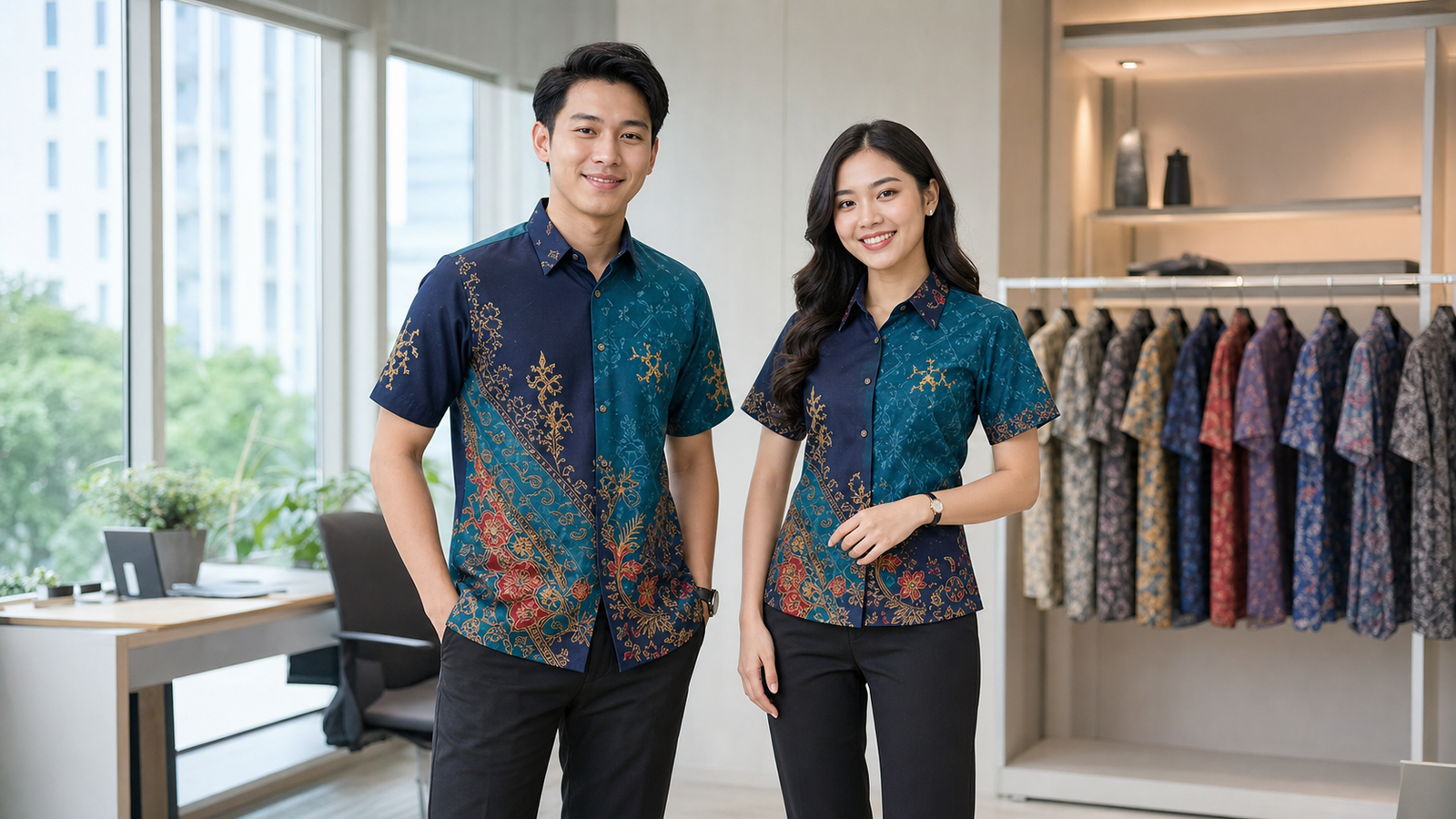 Short Sleeve Collared Shirt batik inspired sublimation uniform