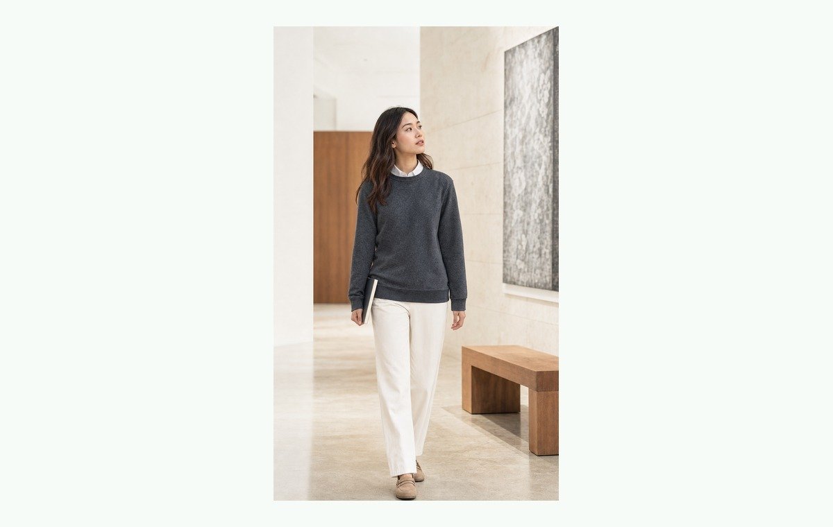 Crew Neck Fleece Sweater