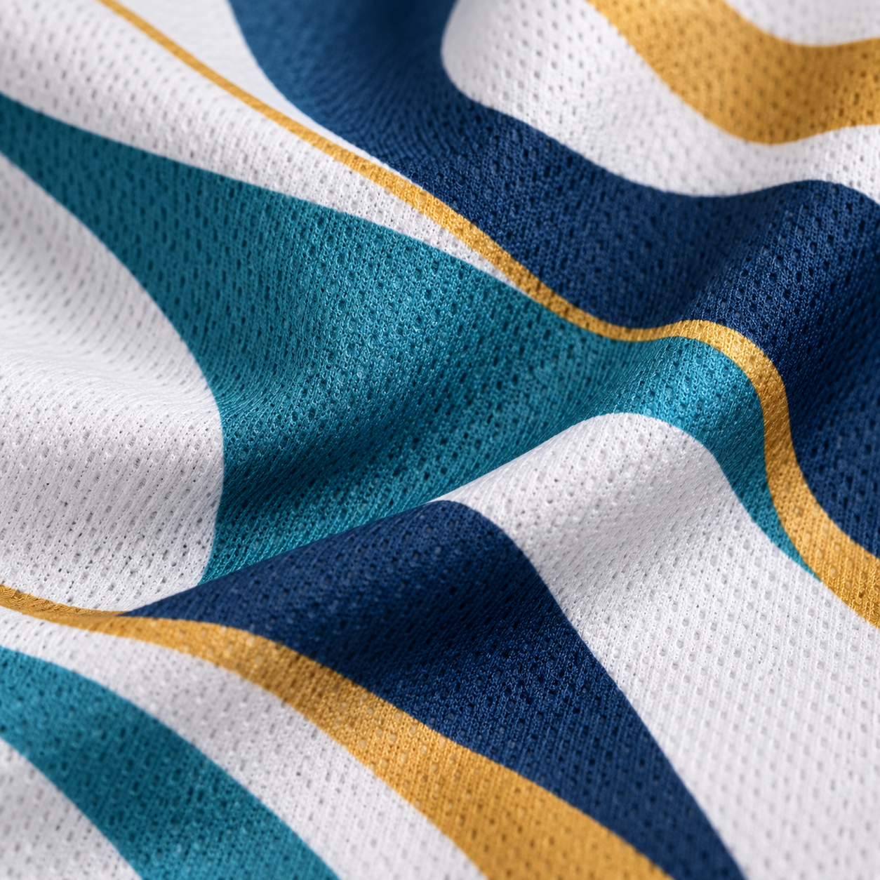 Close-up sublimation print texture on performance fabric